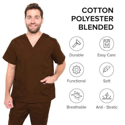 Image of Dagacci Scrubs Medical Uniform Women and Men Scrubs Shirts and Tops