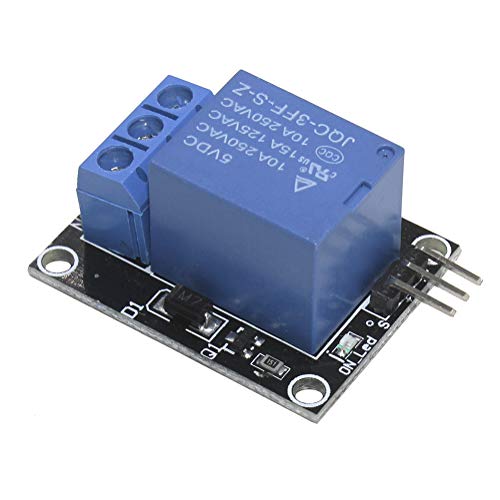 KeeYees 5pcs 1 Channel 5V Relay Module Board Shield KY-019 LED Indicator for Arduino + 3pcs 20CM 10Pin Female Male Jumper Wires4