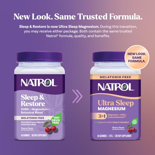 Natrol Sleep & Restore Magnesium Glycinate Blend Gummies, Cherry, 60 Count - image 2