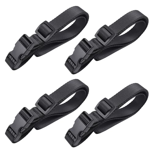 Image of Vigorport Utility Straps Quick Release Nylon Backpack Accessory Bag Strap,Adjustable for Hiking,Travel,Outdoor Sports-4 Pack (Black, 0.75 inch W-24 L)