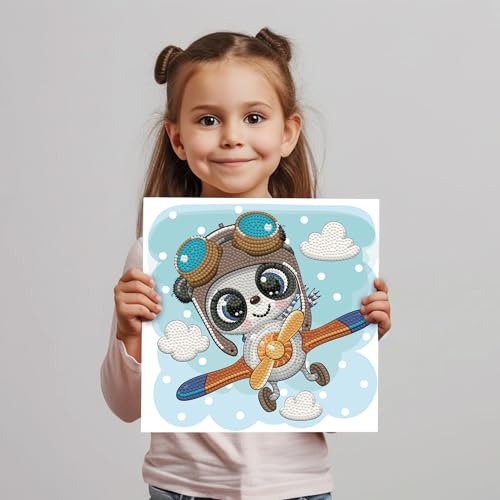 Image of DIAMOND DOTZ Top Flight Diamond Painting Kits for Adults - Diamond Art Kits a Relaxing Creative Craft Kit with Dotz Gems 8.7x8.7