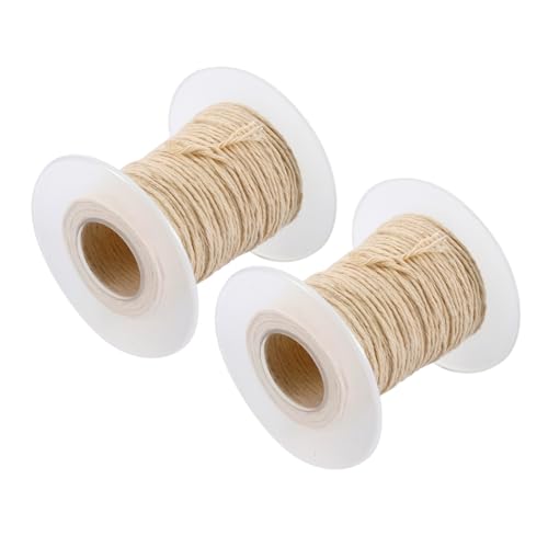 Tofficu 2 rollos de pabilo de algodón puro para velas 60m