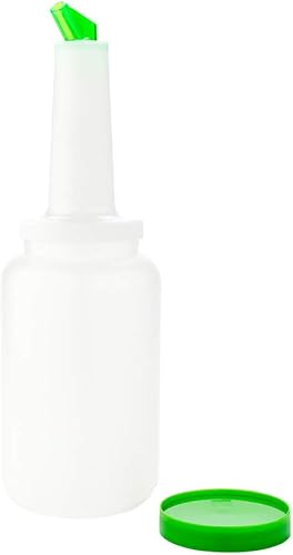 Miniatura 2 de Botella de plástico de 2.5 cuartos de galón de almacenamiento de vertido rápido - con boquilla verde y tapa - Botella de almacenamiento de barra -