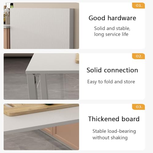 Table pliante murale industrielle 75x30 cm pour cuisine et buanderie - 4