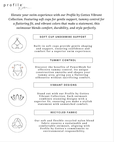 Profile by Gottex Women's Riga Tricolore Halter Tankini-Built in Soft Cups & Front Lining Comfortable & Flattering Swimwear4