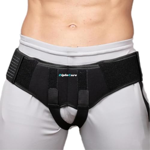 Faja Para Hernia Premium Ajustable Para Hombre Negra, Talla L