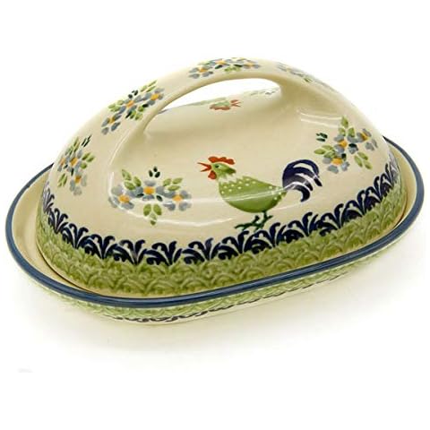 Original Bunzlauer Keramik-Butterdose für 250 g oval Cover