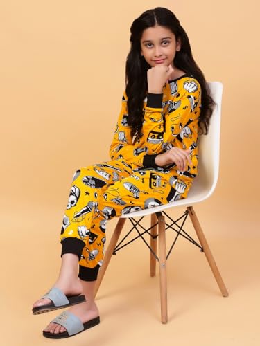Image of Ninos Dreams Cotton Girls Full Sleeves Coord Set ! Night Suit for Girls ! Tshirt with Jogger Set