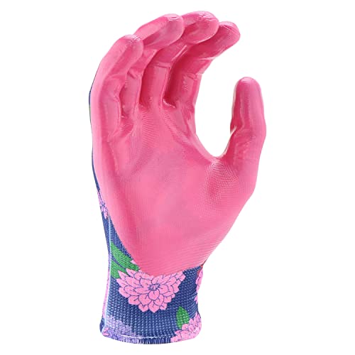 Miracle-Gro MG37126/WML3P Women'S Nitrile Coated Grip Floral Pattern Gardening Work Gloves 3-Pack thumb #5