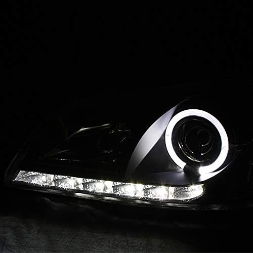 AKKON - For 01-05 Lexus Altzza IS300 Black Bezel Projector DRL Daylight LED Strip Headlights Replacement Pair