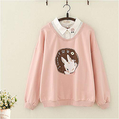 Ulzzang Semplice Tutto Bianco Carina Coniglietto