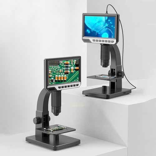Image of 7 Inch Digital HD Microscope, 2000x Magnification Circuit Board Repair Tool with 12MP Camera for Electronics Watch Jewelry Inspection
