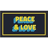 idea independent - peace and love - zerbino in gomma riciclata zerbino da esterno e interno antiscivolo idea regalo per la casa 40x70 cm 100% made in italy