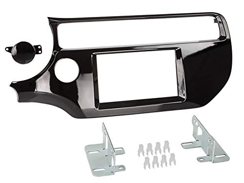 Adaptateur de façade 2-DIN Kia Rio 2015 cadre autoradio noir piano