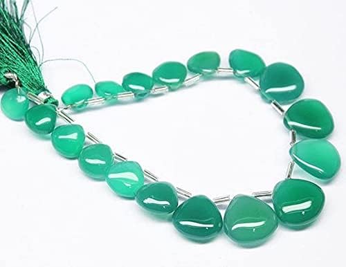Onyx vert perles en coeur pour création bijoux craft perles