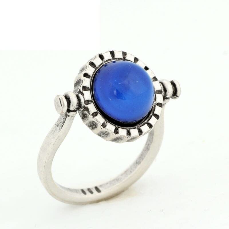 LOKILOKI 2 Uds Anillos De Estado De Ánimo Que Cambian De Color Chapados En Plata Antigua Que Cambian La Temperatura del Color Conjunto De Anillos De Sensación De Emoción para Mujeres/Hombres