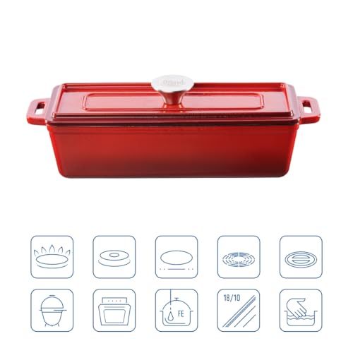 Paté de terrina hierro fundido molde rectangular para cocinar pasteles 3