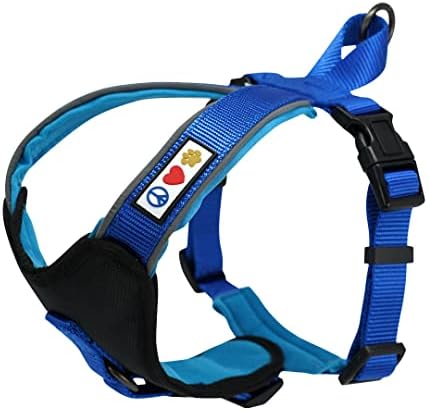 Pawtitas Pet Accessories Adjustable Padded Reflective Dog Harness, Step In Or Vest Harness, Comfort Control Walk, Puppy Trainer, Reduces Pull Tugging, Choking M MediumTeal
