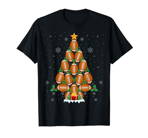 Rugby Football Christmas Tree Lights Rugby Football Xmas T-Shirt
