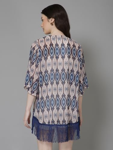 Image of PURYS Floral Print Shrug for Women | Lightweight Georgette Kimono| Versatile Casual Shrug for Layering and Summer Fashion