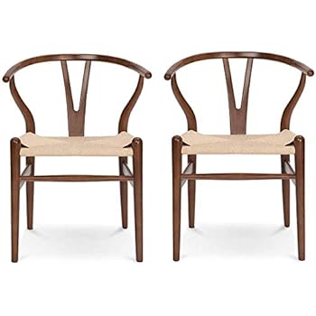 Amazon Com Tomile Wishbone Chair Y Chair Solid Wood Dining Chairs Rattan Armchair Natural Ash Wood Walnut Chairs The ch24 chair, commonly known as the wishbone chair or the y chair, is one of the most celebrated and successful designs of hans j. amazon com tomile wishbone chair y
