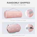 Travel Pillow and Blanket Set Neck Pillows Travel Essentials with Sleep Mask for Airplane Car Memory Foam Pink - Image 4