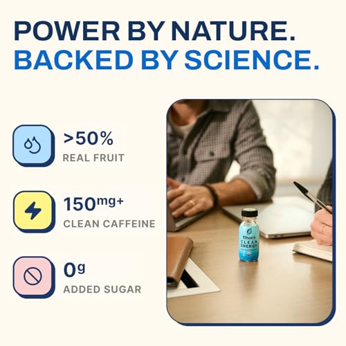 Image of Ethan's Organic Clean Energy Shots Pomegranate Blueberry, 12 Pack of 2oz | 150mg Caffeine | Green Tea, Guayusa, Lion's Mane & Cordyceps | Sugar-Free, Vegan, Gluten-Free, USDA Organic