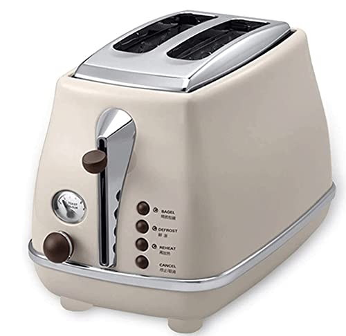 Retro 2-Slice Stainless Steel Toaster (White)
