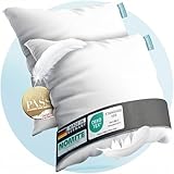 LEOSARA Federkissen (100% Federfüllung) Kopfkissen – Federkopfkissen 80x80 I Federkissen 80 x 80 cm I Optimale Stützkraft für erholsamen Schlaf - Kopfkissen 80x80 Federn (1600 Gramm) (2X 80x80cm)