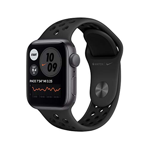 Apple Watch SE Nike Edition GPS 40mm Aluminiumgehaeuse Space Grau Sportarmband Anthracite Black
