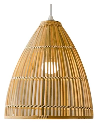 Lustre en rotin suspendu pour salon rustique et salle à manger chaleureuse
