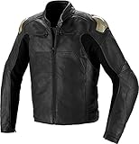  Spidi Rebel - Chaqueta de piel para moto, color negro, talla 46