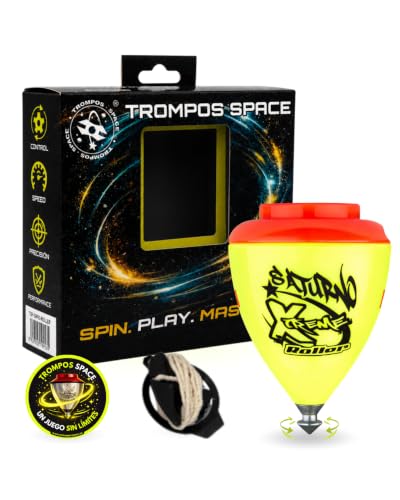 SPACE TROMPOS   Saturno Xtreme Punta Fija, Color Amarillo, Incluye Cuerda
