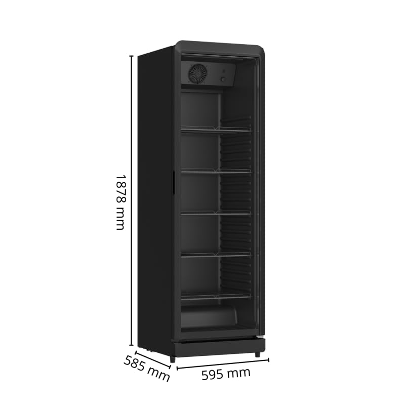 Armoire à Boissons Réfrigérée 400 Litres Noire Luxe - 1 Porte Vitrée