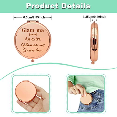Espejo compacto redondo para maquillaje para abuela miniatura 4