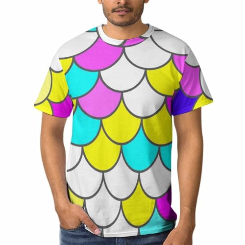 Tee shirt homme manches courtes col rond motif écailles légères