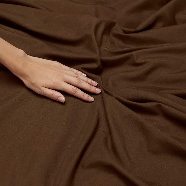 Image of BEVI Bedsheet for Double Bed 300 TC Flat Bedsheet with 2 Pillow Covers Size-(90 inchx95 inch) Brown