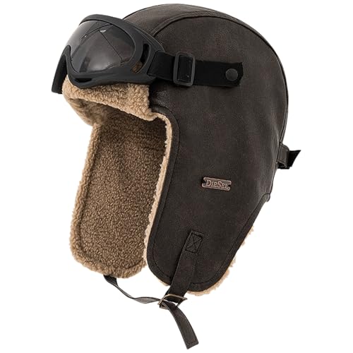 Peicees Waterproof Leather Trapper Hat