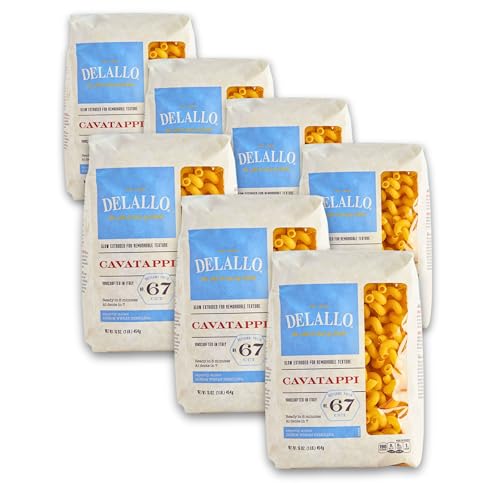 DeLallo Cavatappi Pasta, 1 Pound Bag, 8 Pack, Spiral Shape Noodles, Made in Italy, Cooks Al Dente, Made with Durum Wheat Semolina Flour