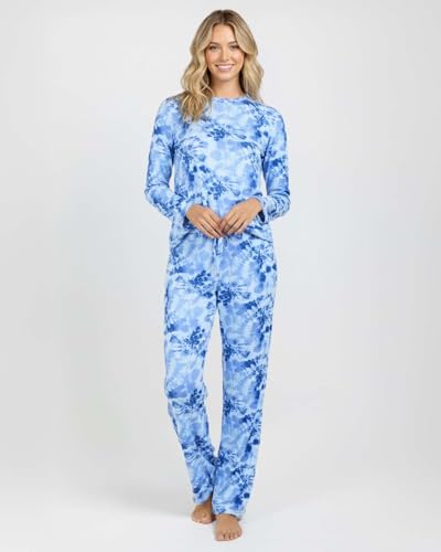Image of Real Essentials 2 Pack: Women's Long Sleeve Pajama Sets - Soft Comfy 2 Piece PJ Set Matching Ladies Sleepwear (Plus Size)