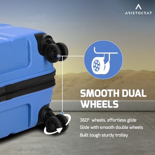 Image of Aristocrat Rock | Trolley Bag, 66 Cm, Medium Hardside Luggage | 4 Wheels, Combination Lock | Polypropylene | Suitcase for Travel | 7 Year International Warranty
