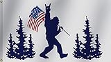 Blue Bigffoot Sasquatch Flag 3x5FT,Vivid Color - Double Stitched Polyester with 2 Brass Grommets for Indoor Outdoor. (White3x5ft)