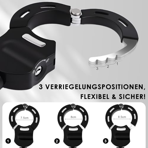 Gaethra E Scooter Schloss, Schloss für E Scooter mit Schlüssel, Handschellenschloss mit Silikonschutz Gegen Kratzer, Hochsicherheitsschloss ideal für Scooter Roller, Kinderwagen, Motorrad, E-Bike