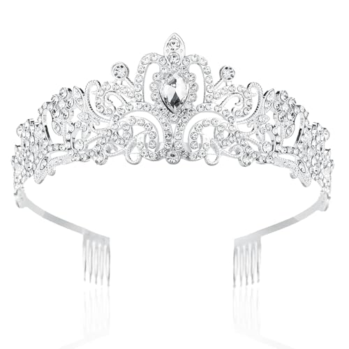 Corona para mujer, tiara de boda y corona de novia de cristal y diamantes de imitación, tiara especial para eventos