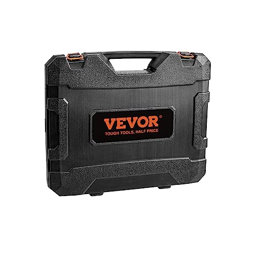 VEVOR Impact Socket Set 3/8" Drive, 90 PCS, CR-MO, SAE 1/4"-3/4" Metric 6-19mm, with Shallow & Deep Sockets, Swivel & E-Torx & Bit socket Sockets, Extension Bars, Adapters, Universal Joint