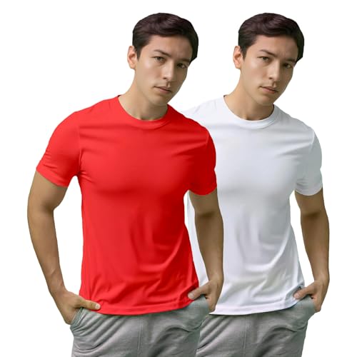 Image of Gym T Shirts for Men Workout | Sports Tshirt for Man | Running Mens T-Shirts | Polyester Men's T Shirt | Quick Dry fit Training Active Wear | Badminton Football Jersey Tshirts