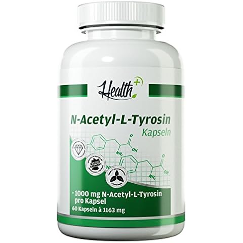 Health+ N-Acetyl-L-Tyrosin - 60 Kapseln je 1000 mg reines Tyrosin Cover
