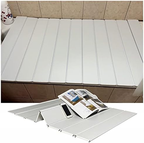 Bathtub Tray Folding Bathtub Cover Bath Shelf, Adjustable Storage Rack Dust-Proof Board Insulation Cover, 0.6cm Thickness PVC Waterproof Shutter Bath Lid Bathtub Tray, 22 Sizes Multifunctional