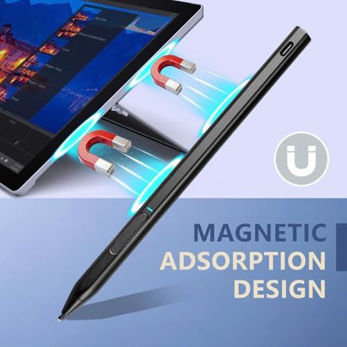 Image of Rechargeable MPP 2.0 Tilt Pen for HP 2-in-1 Touchscreen Laptops,Genuine Digital Stylus Pen for HP Envy X360 /Pavilion X360 /Spectre X360 with 4096 Pressure Sensitivity and Palm Rejection,Black | Digital Stylus Pen for HP Envy X360 /Pavilion X360 /Spectre X360 with 4096 Pressure Sensitivity and Palm Rejection,Black