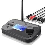 twin receiver mit festplatte test 2018 🎵【Einfache und übersichtliche Bedienung – 1,5-Zoll-LCD-Display und Knopf】Unser Bluetooth-AUX-Adapter ist mit einem 1,5-Zoll-LCD-Bildschirm ausgestattet, sodass Sie den Gerätenamen und den aktuellen Betriebsstatus des Bluetooth-Adapters deutlich sehen können. Darüber hinaus können Sie mit verschiedenen Tasten und Reglern ganz einfach die Lautstärke regeln, Geräte wechseln und Wiedergabe/Pause starten.